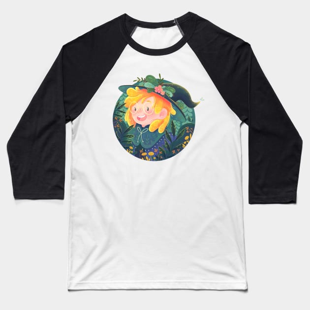 Plant Witch Baseball T-Shirt by Niamh Smith Illustrations